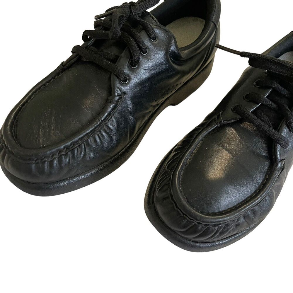$175 SAS Women’s 8.5 M Black Leather Tripad Comfort Take Time Lace Up Loafers